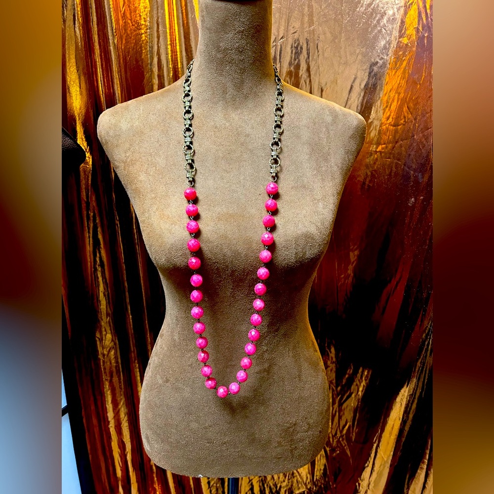 Cherry Jade and antique gold chain necklace valued at $250 with original tag